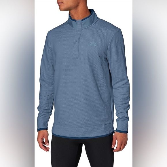 NEW! Under Armour Golf Loose Coldgear Storm Pullover Snap Button Blue SZ XL - Picture 2 of 11